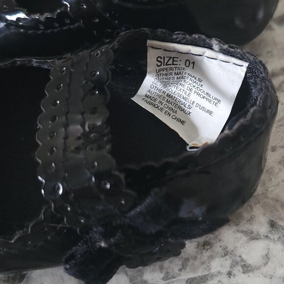 Gymboree Infant Girls Black Patent Mary Jane Crib Shoes Size 01 (0-3 months) - Picture 3 of 4